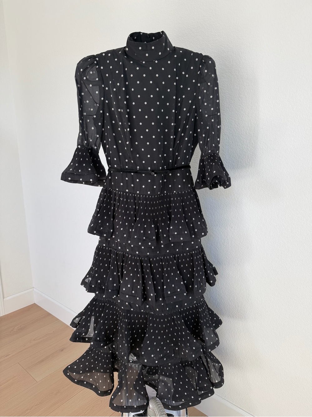 Zimmermann midi pleated polka dot in style of dress